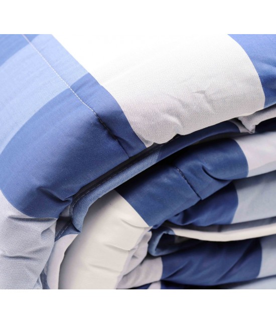 Trapunta invernale stampata fantasia quadri in puro cotone - wilson : Misura - Singolo, Colore prodotto - Navy