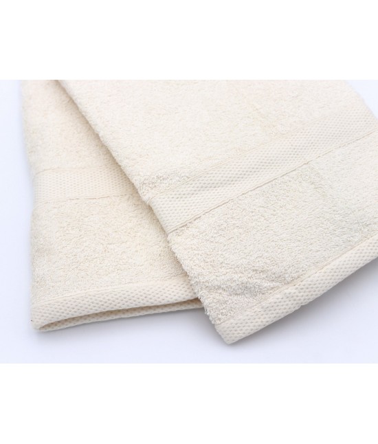 Set asciugamani bagno 1+1 in 100% spugna di puro cotone - 80420. : Tessuto - Cotone, Colore prodotto - Crema, Misura - Set asc. 1+1