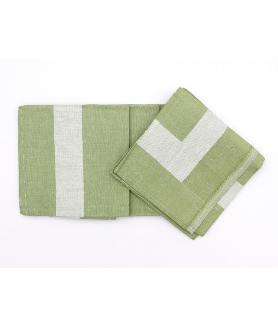 Confezione 6 tovaglioli fascia in raso trama colorata: var2 : Colore prodotto - Verde
