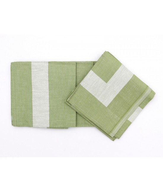 Servizio da tavola con tovaglioli 4 posti: var2 : Colore prodotto - Verde, Misura - 4 posti