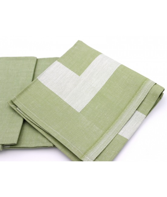 Servizio da tavola con tovaglioli 4 posti: var2 : Colore prodotto - Verde, Misura - 4 posti