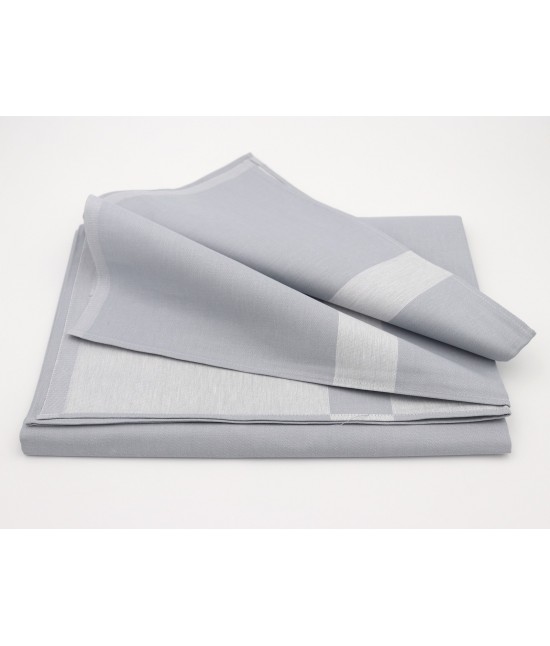 Servizio tovaglia 4 persone con tovaglioli in puro cotone: disegno 5 : Colore prodotto - Grigio, Tessuto - Cotone, Misura - 4 posti