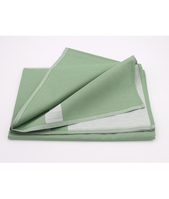 Servizio tovaglia 4 persone con tovaglioli in puro cotone: disegno 5 : Colore prodotto - Verde, Tessuto - Cotone