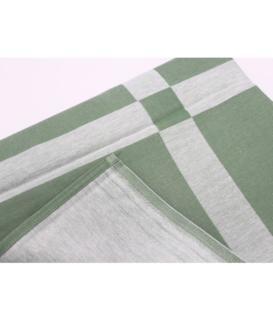 Servizio tovaglia 4 persone con tovaglioli in puro cotone: disegno 5 : Colore prodotto - Verde, Tessuto - Cotone