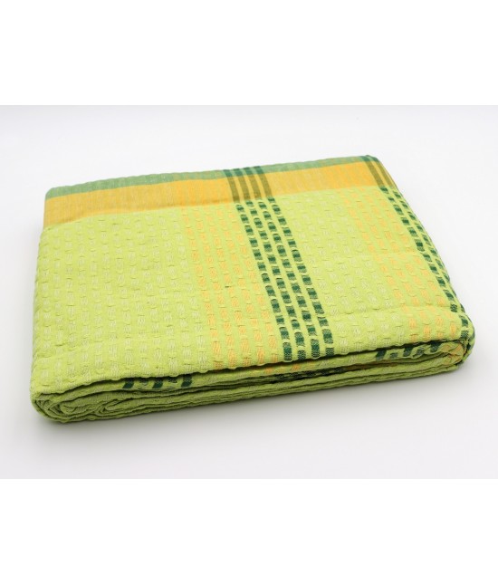 Copriletto matrimoniale in cotone fantasia tartan in diversi colori: laila : Misura - Matrimoniale, Colore prodotto - Verde, Tessuto - Cotone