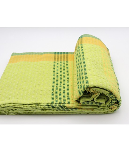 Copriletto matrimoniale in cotone fantasia tartan in diversi colori: laila : Misura - Matrimoniale, Colore prodotto - Verde, Tessuto - Cotone