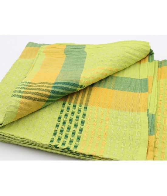 Copriletto matrimoniale in cotone fantasia tartan in diversi colori: laila : Misura - Matrimoniale, Colore prodotto - Verde, Tessuto - Cotone