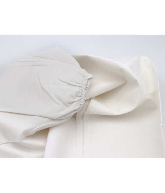 Lenzuolo con angoli 1 piazza tinta unita in cotone: dono di nozze : Colore prodotto - Bianco, Misura - Singolo, Tessuto - Cotone
