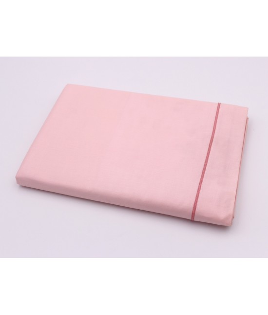 Lenzuolo superiore matrimoniale in percalle di cotone tinta unita con cordonetto: s.louis : Misura - Matrimoniale, Colore prodotto - Rosa, Tessuto - Cotone