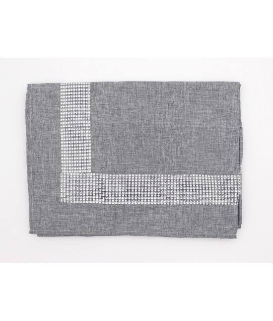 Blanco raya - Runner per feste rifinito con strass brillantini grigio tinta unita: new diamond