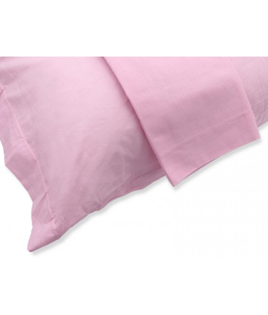 Coppia di federe cuscini in 100% cotone tinta unita: colors. : Colore prodotto - Rosa, Tessuto - Cotone, Misura - 50x90 cm
