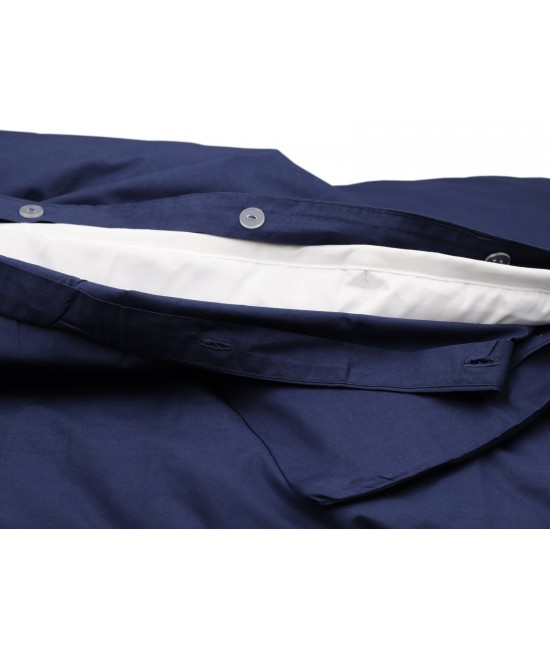 Completo copripiumino ricamato con punto ajour tinta unita composto da sacco + sotto con angoli + federa - ajour : Colore prodotto - Blue, Misura - 1 piazza e mezza, Tessuto - Cotone