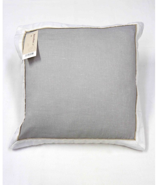 Coppia di federe tinta unita per cuscini arredo incotone - 28053. : Colore prodotto - Grigio, Tessuto - Poliestere