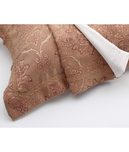 Completo lenzuola matrimoniale motivo barocco con effetto damascato: alice : Misura - Matrimoniale, Colore prodotto - Rosa, Tessuto - Cotone