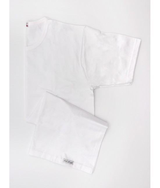 Confezione 3 maglie intime da uomo girocollo mezza manica tinta unita in cotone mercerizzato colore bianco: ir/m1 : Colore prodotto - Bianco, Taglia - 3, Tessuto - Cotone