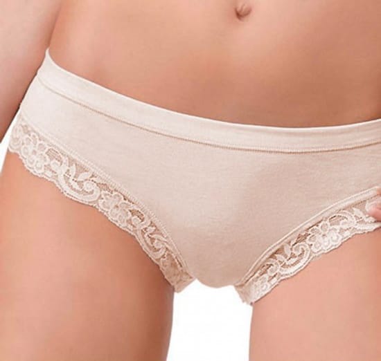 Slip donna in cotone modal con inserti in pizzo - slip 518