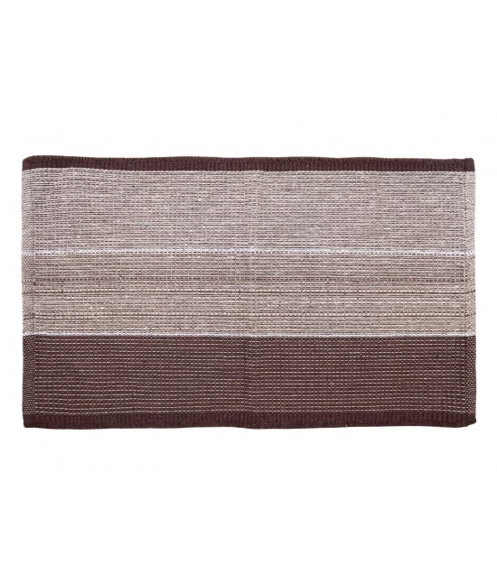 Elite - Tappeto arredo da cucina in cotone pesante multiuso fantasia righe in tre tonalita' di marrone diverse: three tone