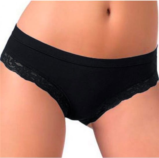 Slip donna in cotone modal con inserti in pizzo - slip 518
