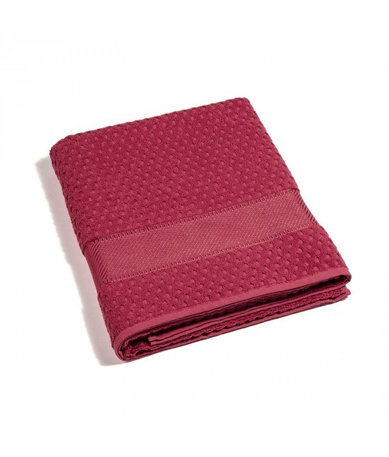 Asciugamano viso in 100% spugna di cotone 450 gr/mq : sirena. : Colore prodotto - Bordeaux, Tessuto - Cotone