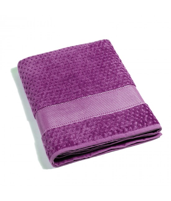 Asciugamano viso in 100% spugna di cotone 450 gr/mq : sirena. : Tessuto - Cotone, Colore prodotto - Orchidea