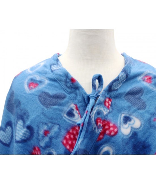 Blanco raya - Plaid mantella poncho scialle in morbido pile stampa fantasia shabby con coulisse: pt005