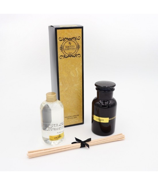 Blanco raya - Diffusore per ambiente piccolo 250 ml completo di bacchette fragranza legno e muschio: oudh