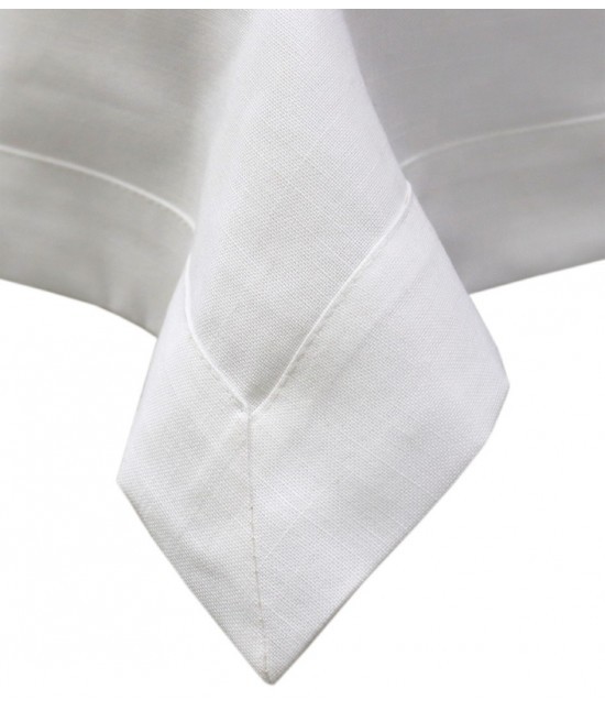 Blanco raya - Tovaglia basic con bordo semplice tinta unita bianco diverse misure: 1004b-white