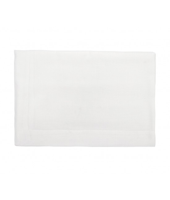 Tovaglia basic con bordo semplice tinta unita bianco diverse misure: 1004b-white : Colore prodotto - Bianco, Tessuto - Poliestere, Misura - 110 x 110 cm