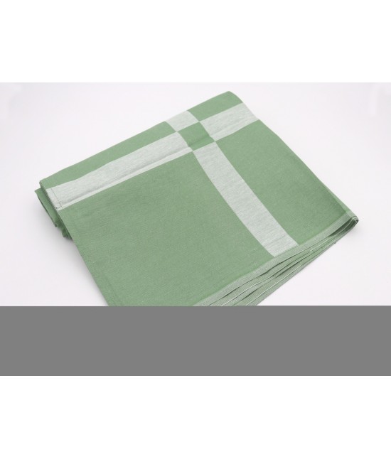 Servizio tovaglia con tovaglioli in puro cotone tinta unita: disegno 5 : Colore prodotto - Verde, Tessuto - Cotone, Misura - 4 posti