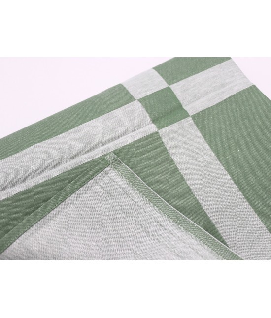 Servizio tovaglia con tovaglioli in puro cotone tinta unita: disegno 5 : Colore prodotto - Verde, Tessuto - Cotone, Misura - 4 posti