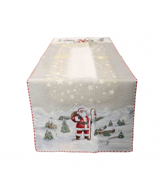Runner finemente decorato con motivo natalizio: noel : Tessuto - Poliestere cotone, Misura - 45x140 cm, Variante - Noel