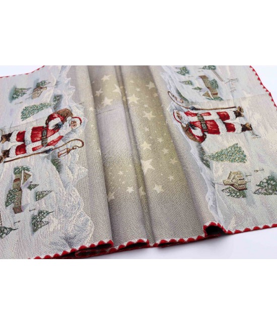 Runner finemente decorato con motivo natalizio: noel : Tessuto - Poliestere cotone, Misura - 45x140 cm, Variante - Noel