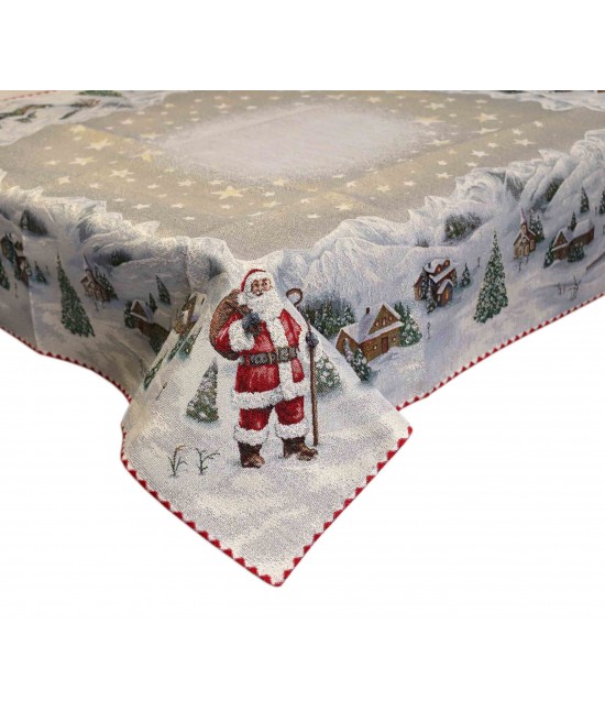 Centrotavola finemente decorato con motivo natlizio: noel : Tessuto - Poliestere cotone, Variante - Noel, Misura - 100x100 cm