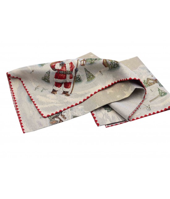 Centrotavola finemente decorato con motivo natlizio: noel : Tessuto - Poliestere cotone, Variante - Noel, Misura - 100x100 cm
