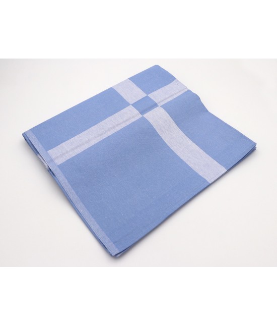 Servizio tovaglia con tovaglioli in puro cotone tinta unita: disegno 5 : Colore prodotto - Azzurro, Tessuto - Cotone, Misura - 4 posti