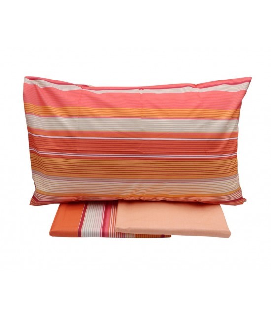 Gabel - Completo lenzuola special edition in 100% cotone stampato composto da sopra + sotto con angoli + federa : linee.