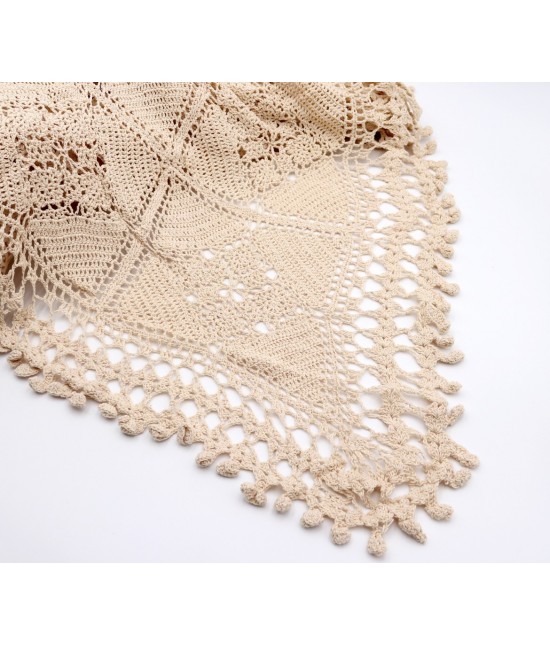 Copriletto uncinetto matrimoniale ecru: 21-2001 : Colore prodotto - Ecru', Misura - 96x110" - 1pcs., Tessuto - Pizzo di cotone