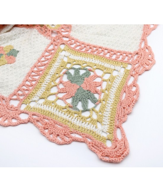 Copriletto uncinetto matrimoniale: t0023a rosa : Colore prodotto - Rosa, Misura - 96x110" - 1pcs., Tessuto - Pizzo di cotone