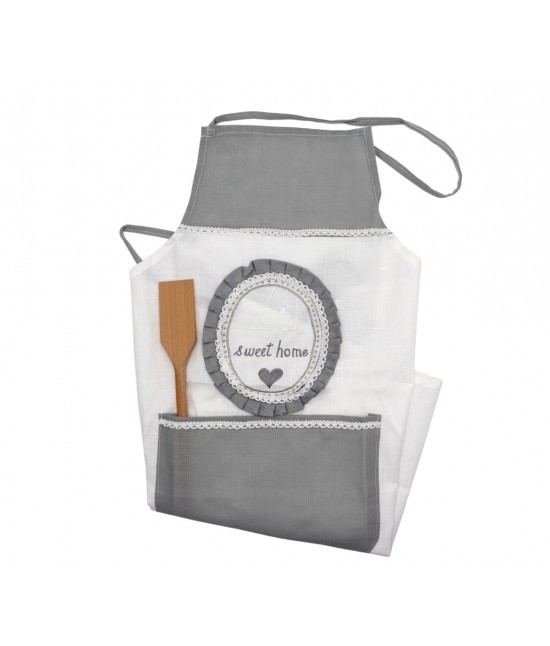 Blanco raya - Grembiule cucina ricamato applicazione patchwork. sd2018-1