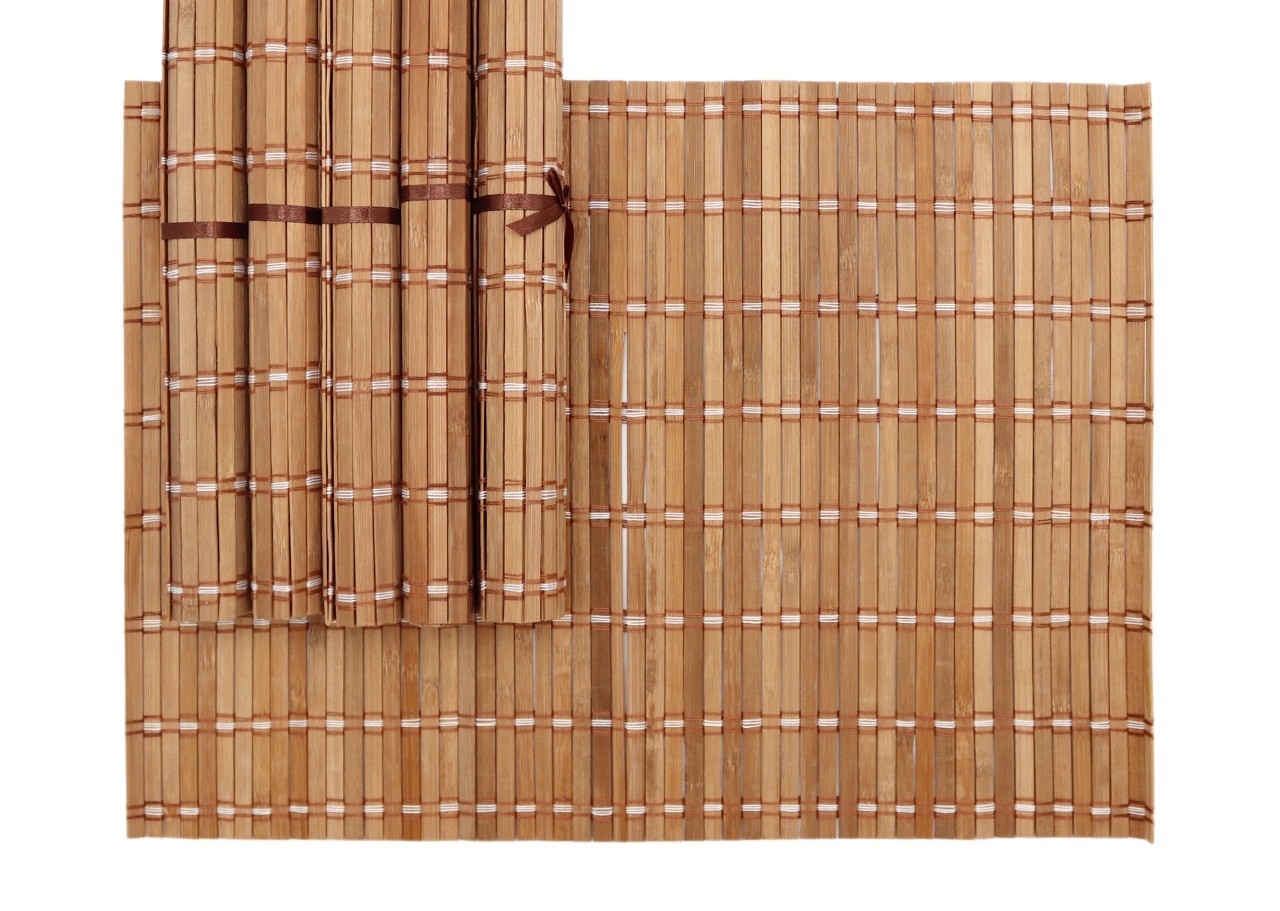 Tovagliette In Bambu' Fantasia Righe, do2942. Misura 33X45 Cm. Set 6 Pz