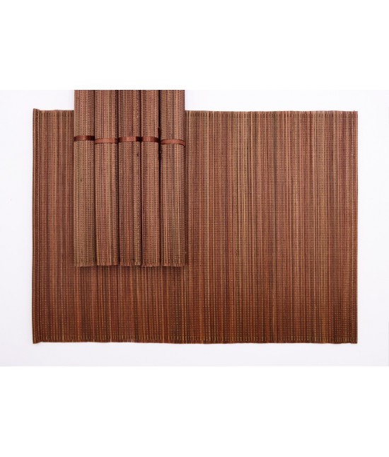 Set 6 tovagliette in bambu' tinta unita - do2603. misura 33x45 cm. : Colore prodotto - Marrone, Tessuto - Bamboo/Fibre naturali