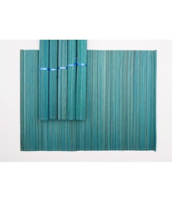Set 6 tovagliette in bambu' tinta unita - do2603. misura 33x45 cm. : Colore prodotto - Turchese, Tessuto - Bamboo/Fibre naturali