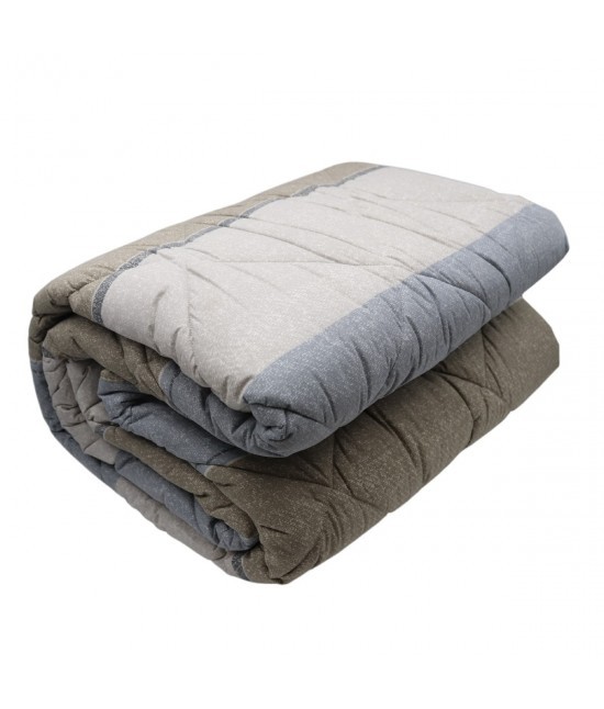 Caleffi - Trapunta piumone invernale singolo stampa fantasia righe grigio: city style
