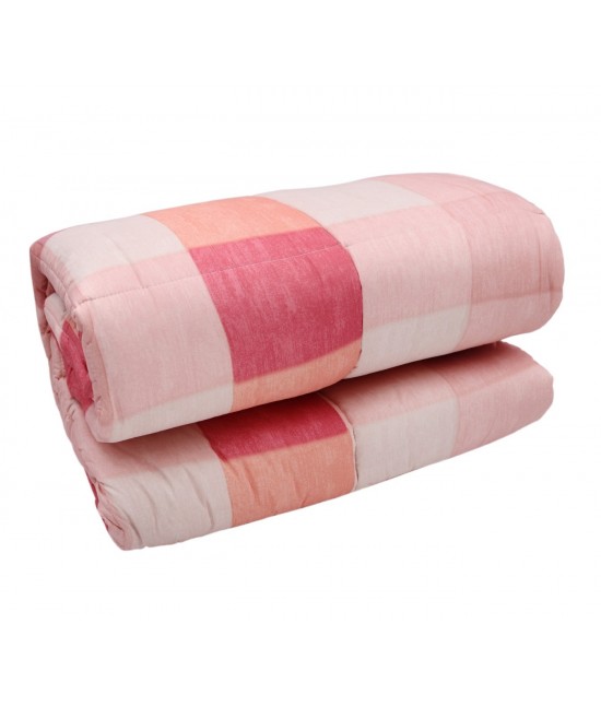 Trapunta invernale in microfibra letto singolo stampa geometrica corallo: cottage