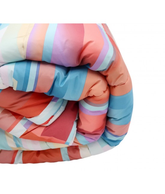 Trapunta in fibra anallergica di poliestere letto singolo stampa geometrica sfumata all over: easy : Colore prodotto - Multicolor, Tessuto - Poliestere