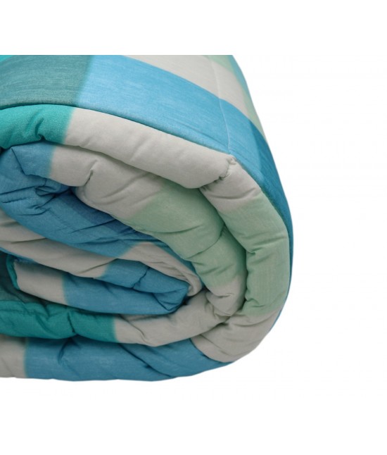 Trapunta invernale in microfibra letto singolo stampa geometrica bluette: cottage : Colore prodotto - Blue, Misura - Singolo, Tessuto - Poliestere