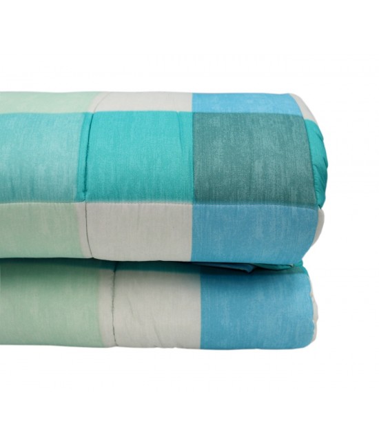 Trapunta invernale in microfibra letto singolo stampa geometrica bluette: cottage : Colore prodotto - Blue, Misura - Singolo, Tessuto - Poliestere