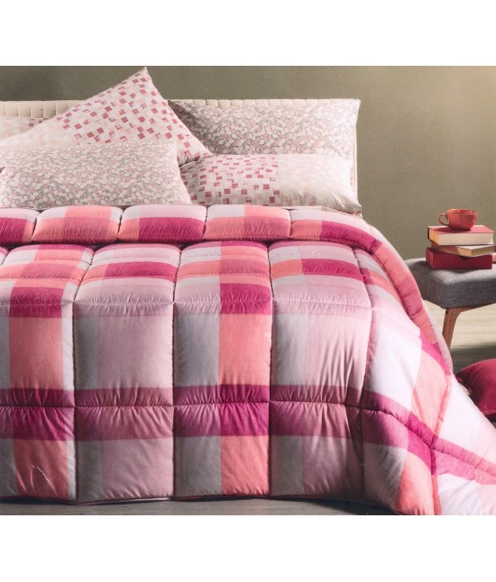 Trapunta invernale in microfibra letto singolo stampa geometrica corallo: cottage : Colore prodotto - Corallo, Misura - Singolo, Tessuto - Poliestere