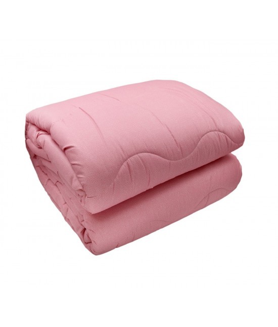 Vallesusa - Trapunta invernale letto matrimoniale stampa all over micro pois su tinta unita rosa: farah