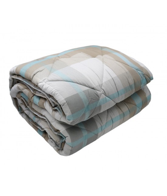 Gabel - Trapunta letto singolo stampata su tessuto sweet touch in morbida saia jacquard sabbia: scott